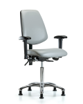 Vinyl Chair Chrome - Medium Bench Height with Medium Back VMBCH-MB-CR-T1-A1-NF-RG-8567