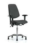 Vinyl Chair Chrome - Medium Bench Height with Medium Back VMBCH-MB-CR-T1-A1-NF-RG-8605