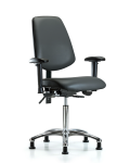 Vinyl Chair Chrome - Medium Bench Height with Medium Back VMBCH-MB-CR-T1-A1-NF-RG-8823