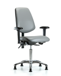 Vinyl Chair Chrome - Medium Bench Height with Medium Back VMBCH-MB-CR-T1-A1-NF-RG-8840