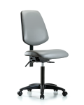 Vinyl Chair - Medium Bench Height with Medium Back & Casters in Sterling Supernova Vinyl VMBCH-MB-RG-T0-A0-NF-RC-8840