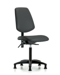 Vinyl Chair - Medium Bench Height with Medium Back & Stationary Glides in Charcoal Trailblazer Vinyl VMBCH-MB-RG-T0-A0-NF-RG-8605