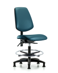 Vinyl Chair - Medium Bench Height with Medium Back, Seat Tilt, Chrome Foot Ring, & Stationary Glides in Marine Blue Supernova Vinyl VMBCH-MB-RG-T1-A0-CF-RG-8801