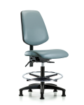 Vinyl Chair - Medium Bench Height with Medium Back, Seat Tilt, Chrome Foot Ring, & Stationary Glides in Storm Supernova Vinyl VMBCH-MB-RG-T1-A0-CF-RG-8822