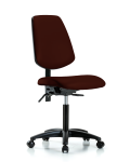 Vinyl Chair - Medium Bench Height with Medium Back, Seat Tilt, & Casters in Burgundy Trailblazer Vinyl VMBCH-MB-RG-T1-A0-NF-RC-8569