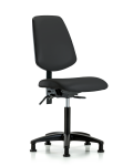 Vinyl Chair - Medium Bench Height with Medium Back, Seat Tilt, & Stationary Glides in Black Trailblazer Vinyl VMBCH-MB-RG-T1-A0-NF-RG-8540