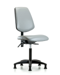 Vinyl Chair - Medium Bench Height with Medium Back, Seat Tilt, & Stationary Glides in Dove Trailblazer Vinyl VMBCH-MB-RG-T1-A0-NF-RG-8567