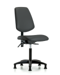 Vinyl Chair - Medium Bench Height with Medium Back, Seat Tilt, & Stationary Glides in Charcoal Trailblazer Vinyl VMBCH-MB-RG-T1-A0-NF-RG-8605