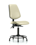 Vinyl Chair - Medium Bench Height with Round Tube Base, Medium Back, & Stationary Glides in Adobe White Trailblazer Vinyl VMBCH-MB-RT-T0-A0-RG-8501