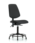 Vinyl Chair - Medium Bench Height with Round Tube Base, Medium Back, & Stationary Glides in Black Trailblazer Vinyl VMBCH-MB-RT-T0-A0-RG-8540