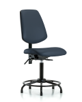 Vinyl Chair - Medium Bench Height with Round Tube Base, Medium Back, & Stationary Glides in Imperial Blue Trailblazer Vinyl VMBCH-MB-RT-T0-A0-RG-8582