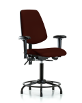 Vinyl Chair - Medium Bench Height with Round Tube Base, Medium Back, Adjustable Arms, & Stationary Glides in Burgundy Trailblazer Vinyl VMBCH-MB-RT-T0-A1-RG-8569