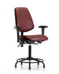 Vinyl Chair - Medium Bench Height with Round Tube Base, Medium Back, Adjustable Arms, & Stationary Glides in Borscht Supernova Vinyl VMBCH-MB-RT-T0-A1-RG-8815