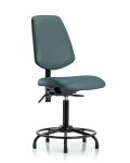 Vinyl Chair - Medium Bench Height with Round Tube Base, Medium Back, Seat Tilt, & Stationary Glides in Colonial Blue Trailblazer Vinyl VMBCH-MB-RT-T1-A0-RG-8546