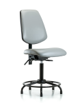 Vinyl Chair - Medium Bench Height with Round Tube Base, Medium Back, Seat Tilt, & Stationary Glides in Dove Trailblazer Vinyl VMBCH-MB-RT-T1-A0-RG-8567