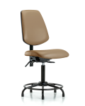 Vinyl Chair - Medium Bench Height with Round Tube Base, Medium Back, Seat Tilt, & Stationary Glides in Taupe Trailblazer Vinyl VMBCH-MB-RT-T1-A0-RG-8584