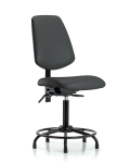 Vinyl Chair - Medium Bench Height with Round Tube Base, Medium Back, Seat Tilt, & Stationary Glides in Charcoal Trailblazer Vinyl VMBCH-MB-RT-T1-A0-RG-8605