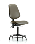 Vinyl Chair - Medium Bench Height with Round Tube Base, Medium Back, Seat Tilt, & Stationary Glides in Taupe Supernova Vinyl VMBCH-MB-RT-T1-A0-RG-8809