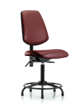 Vinyl Chair - Medium Bench Height with Round Tube Base, Medium Back, Seat Tilt, & Stationary Glides in Borscht Supernova Vinyl VMBCH-MB-RT-T1-A0-RG-8815
