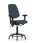 Vinyl Chair - Medium Bench Height with Round Tube Base, Medium Back, Seat Tilt, Adjustable Arms, & Stationary Glides in Imperial Blue Trailblazer Vinyl VMBCH-MB-RT-T1-A1-RG-8582