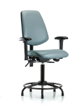 Vinyl Chair - Medium Bench Height with Round Tube Base, Medium Back, Seat Tilt, Adjustable Arms, & Stationary Glides in Storm Supernova Vinyl VMBCH-MB-RT-T1-A1-RG-8822