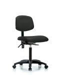 Vinyl Chair - Medium Bench Height with Casters in Black Trailblazer Vinyl VMBCH-RG-T0-A0-NF-RC-8540