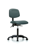 Vinyl Chair - Medium Bench Height with Casters in Colonial Blue Trailblazer Vinyl VMBCH-RG-T0-A0-NF-RC-8546