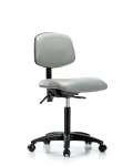 Vinyl Chair - Medium Bench Height with Casters in Dove Trailblazer Vinyl VMBCH-RG-T0-A0-NF-RC-8567