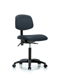 Vinyl Chair - Medium Bench Height with Casters in Imperial Blue Trailblazer Vinyl VMBCH-RG-T0-A0-NF-RC-8582