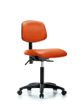 Vinyl Chair - Medium Bench Height with Casters in Orange Kist Trailblazer Vinyl VMBCH-RG-T0-A0-NF-RC-8613