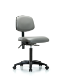 Vinyl Chair - Medium Bench Height with Casters in Sterling Supernova Vinyl VMBCH-RG-T0-A0-NF-RC-8840