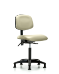 Vinyl Chair - Medium Bench Height with Stationary Glides in Adobe White Trailblazer Vinyl VMBCH-RG-T0-A0-NF-RG-8501