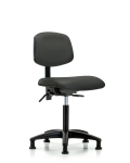 Vinyl Chair - Medium Bench Height with Stationary Glides in Charcoal Trailblazer Vinyl VMBCH-RG-T0-A0-NF-RG-8605