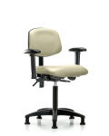 Vinyl Chair - Medium Bench Height with Adjustable Arms & Stationary Glides in Adobe White Trailblazer Vinyl VMBCH-RG-T0-A1-NF-RG-8501