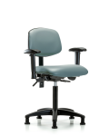Vinyl Chair - Medium Bench Height with Adjustable Arms & Stationary Glides in Storm Supernova Vinyl VMBCH-RG-T0-A1-NF-RG-8822
