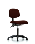 Vinyl Chair - Medium Bench Height with Seat Tilt & Casters in Burgundy Trailblazer Vinyl VMBCH-RG-T1-A0-NF-RC-8569