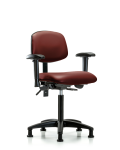 Vinyl Chair - Medium Bench Height with Seat Tilt, Adjustable Arms, & Stationary Glides in Borscht Supernova Vinyl VMBCH-RG-T1-A1-NF-RG-8815