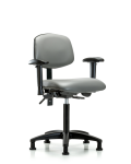 Vinyl Chair - Medium Bench Height with Seat Tilt, Adjustable Arms, & Stationary Glides in Sterling Supernova Vinyl VMBCH-RG-T1-A1-NF-RG-8840