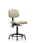 Vinyl Chair - Medium Bench Height with Round Tube Base & Stationary Glides in Adobe White Trailblazer Vinyl VMBCH-RT-T0-A0-RG-8501