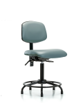 Vinyl Chair - Medium Bench Height with Round Tube Base & Stationary Glides in Storm Supernova Vinyl VMBCH-RT-T0-A0-RG-8822