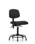Vinyl Chair - Medium Bench Height with Round Tube Base, Seat Tilt, & Stationary Glides in Black Trailblazer Vinyl VMBCH-RT-T1-A0-RG-8540
