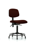 Vinyl Chair - Medium Bench Height with Round Tube Base, Seat Tilt, & Stationary Glides in Burgundy Trailblazer Vinyl VMBCH-RT-T1-A0-RG-8569