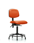 Vinyl Chair - Medium Bench Height with Round Tube Base, Seat Tilt, & Stationary Glides in Orange Kist Trailblazer Vinyl VMBCH-RT-T1-A0-RG-8613