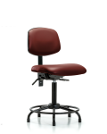 Vinyl Chair - Medium Bench Height with Round Tube Base, Seat Tilt, & Stationary Glides in Borscht Supernova Vinyl VMBCH-RT-T1-A0-RG-8815