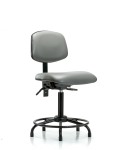 Vinyl Chair - Medium Bench Height with Round Tube Base, Seat Tilt, & Stationary Glides in Sterling Supernova Vinyl VMBCH-RT-T1-A0-RG-8840