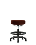 Vinyl Mini-Stool - Medium Bench Height with Black Foot Ring & Stationary Glides in Burgundy Trailblazer Vinyl VMBMS-RG-BF-RG-8569