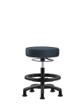 Vinyl Mini-Stool - Medium Bench Height with Black Foot Ring & Stationary Glides in Imperial Blue Trailblazer Vinyl VMBMS-RG-BF-RG-8582