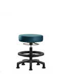 Vinyl Mini-Stool - Medium Bench Height with Black Foot Ring & Stationary Glides in Marine Blue Supernova Vinyl VMBMS-RG-BF-RG-8801