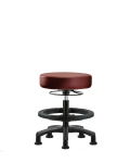 Vinyl Mini-Stool - Medium Bench Height with Black Foot Ring & Stationary Glides in Borscht Supernova Vinyl VMBMS-RG-BF-RG-8815