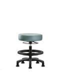 Vinyl Mini-Stool - Medium Bench Height with Black Foot Ring & Stationary Glides in Storm Supernova Vinyl VMBMS-RG-BF-RG-8822